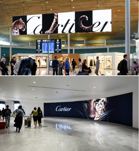 Cartier_shopping tryptique + bon voyage curve_Extime JCDecaux Airport